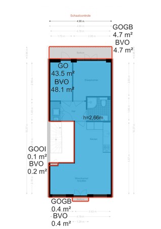 Floorplan - Groen van Prinstererstraat 69-1, 1051 EK Amsterdam